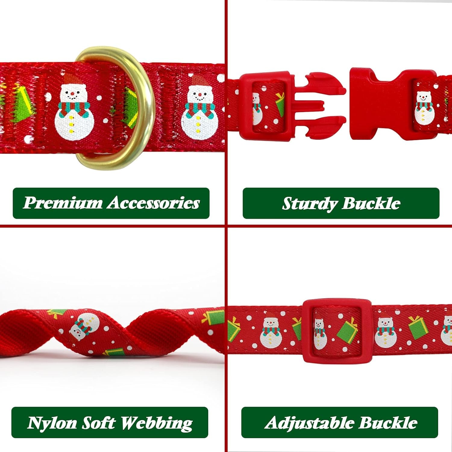 Adjustable Xmas Dog Collar with Christmas Antler for Medium Dogs