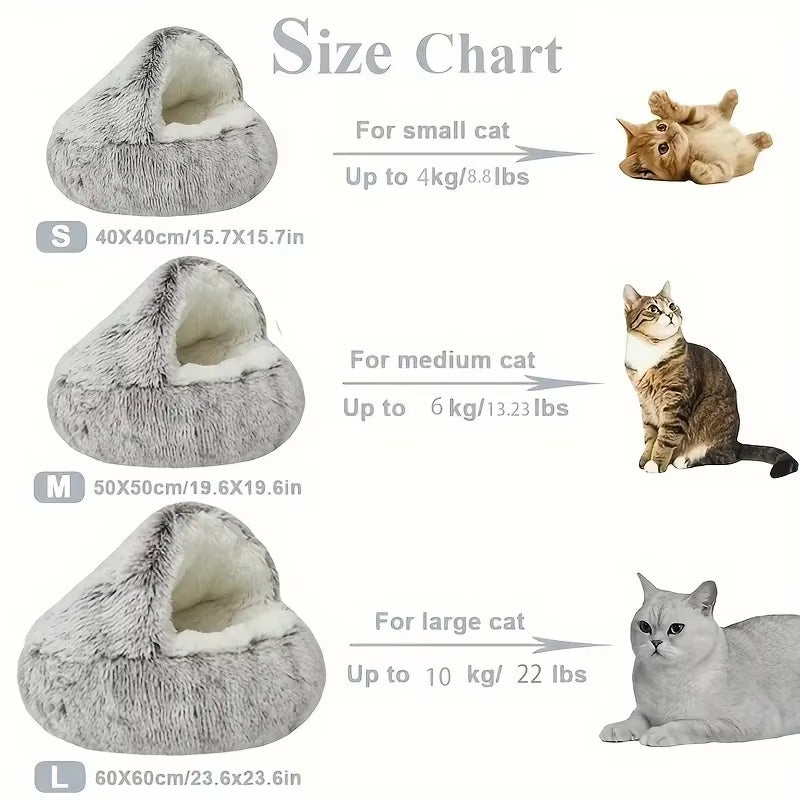 2-in-1 Winter Plush Cat/Dog Bed