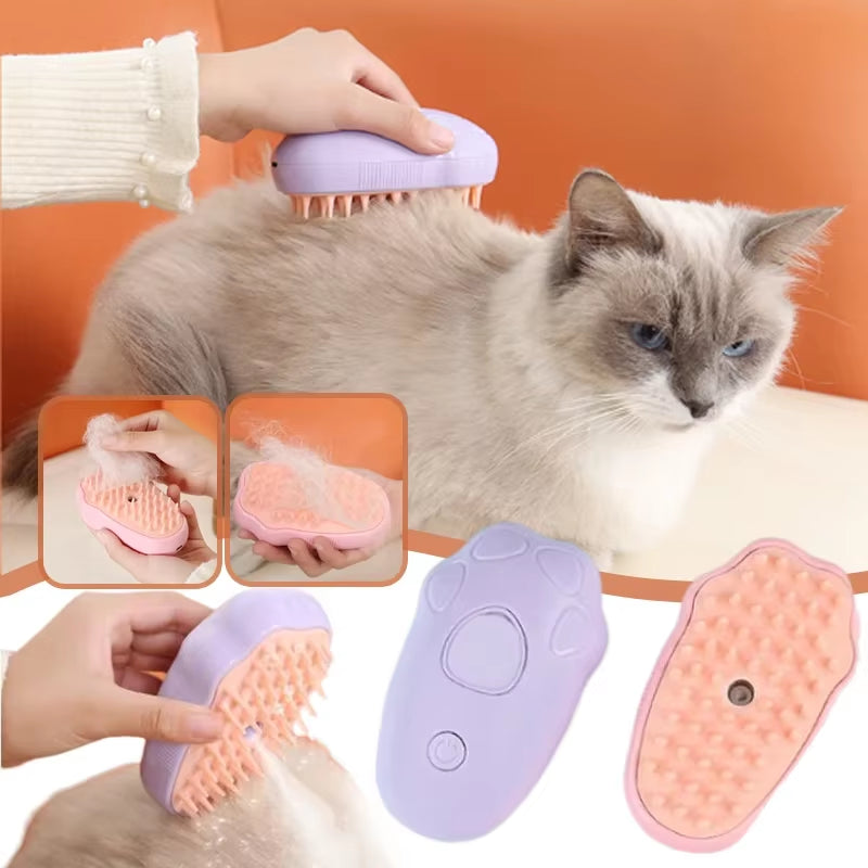 Pet Spray Brush 3 in 1 Electric Soft Silicone Comb Hair Removal Comb