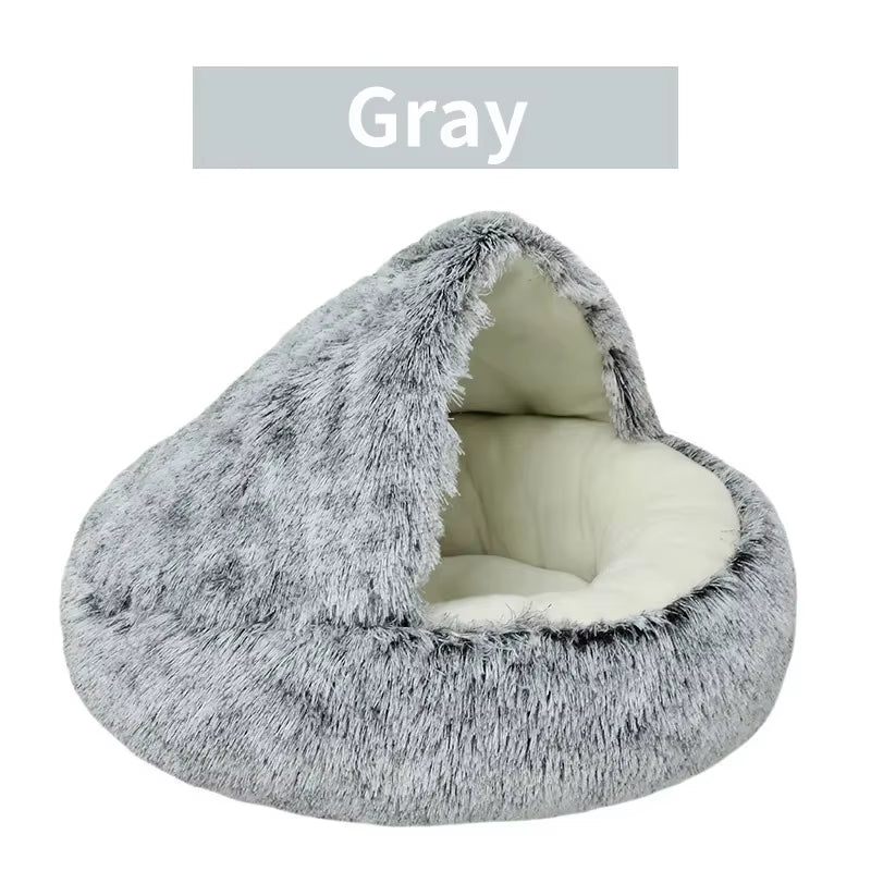 2-in-1 Winter Plush Cat/Dog Bed