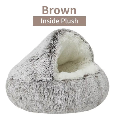 2-in-1 Winter Plush Cat/Dog Bed