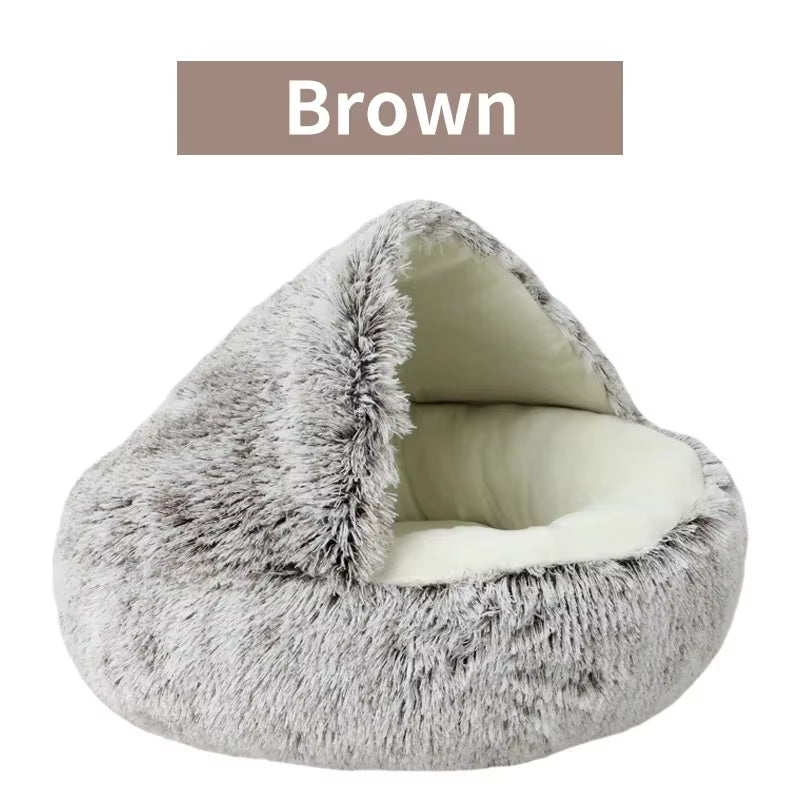 2-in-1 Winter Plush Cat/Dog Bed