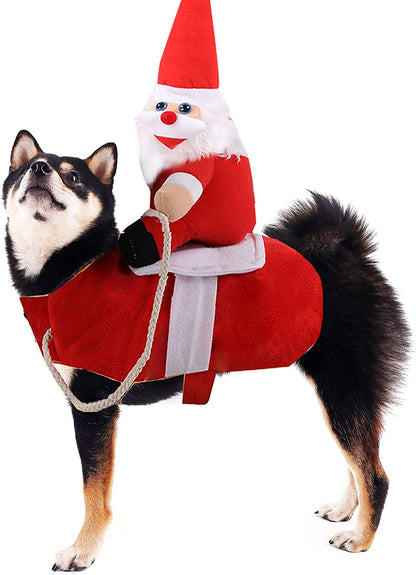 Clearance Christmas Dog Costume Santa Claus Outfit(Large)