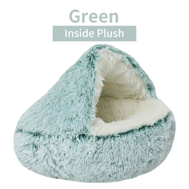 2-in-1 Winter Plush Cat/Dog Bed